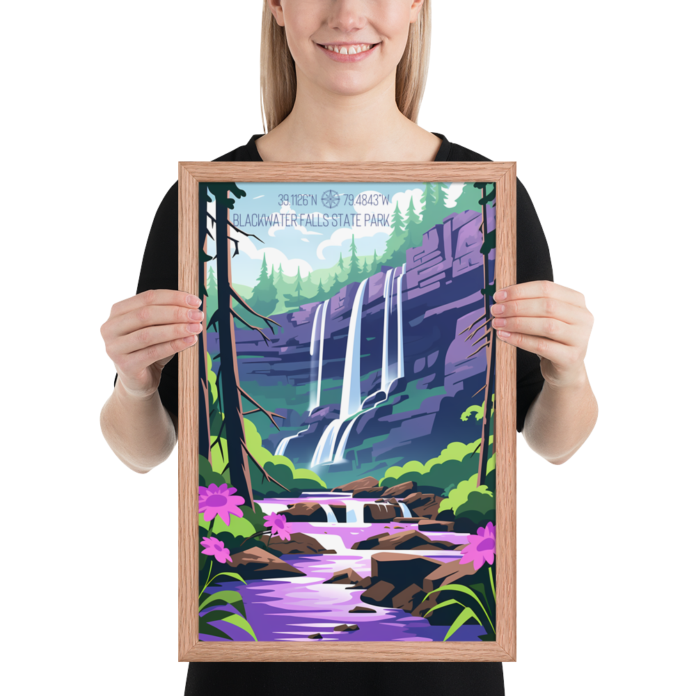 West Virginia - Blackwater Falls State Park (Framed poster)