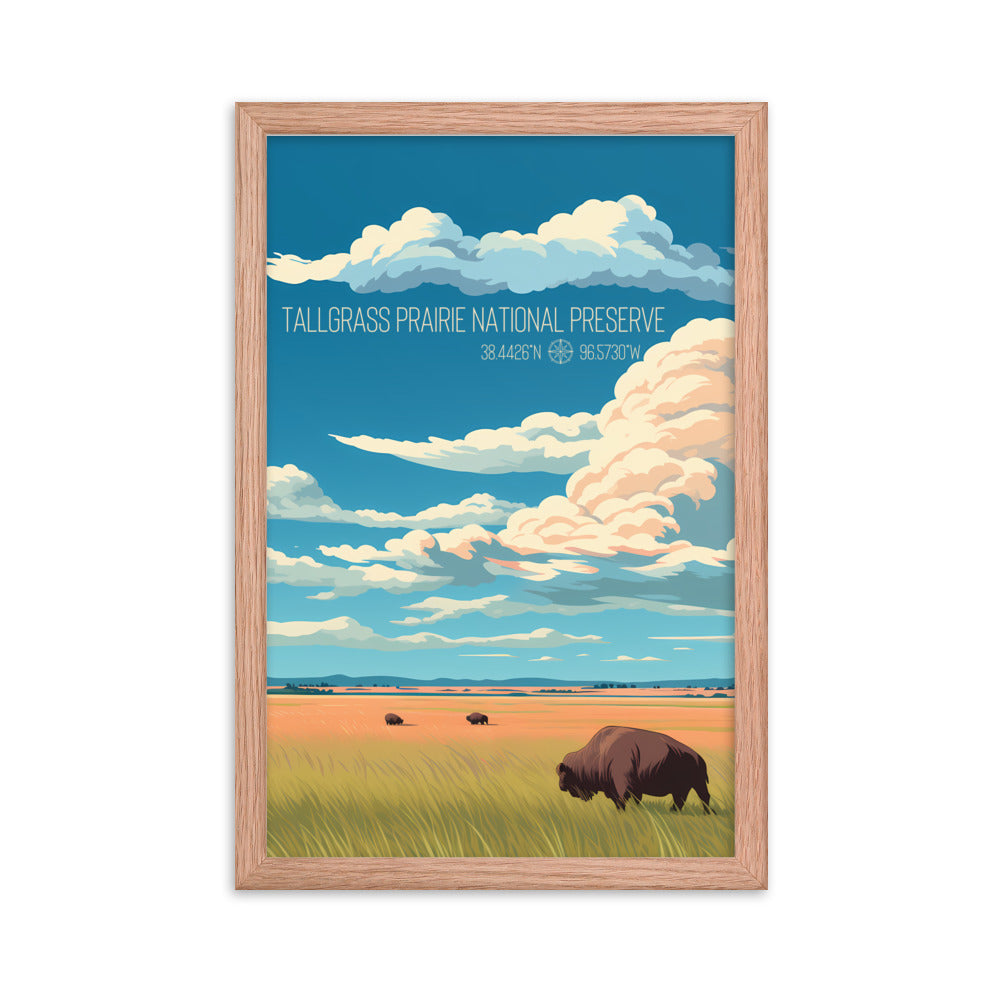 Kansas - Tallgrass Prairie National Preserve (Framed poster)