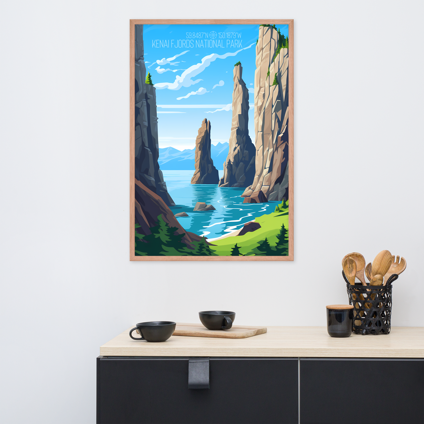 Alaska - Kenai Fjords National Park (Framed poster)