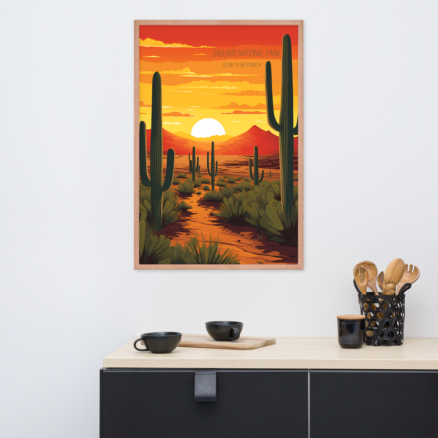 Arizona - Saguaro National Park (Framed poster)