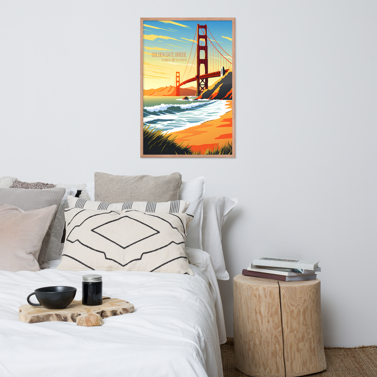 California - Golden Gate Bridge (Framed poster)