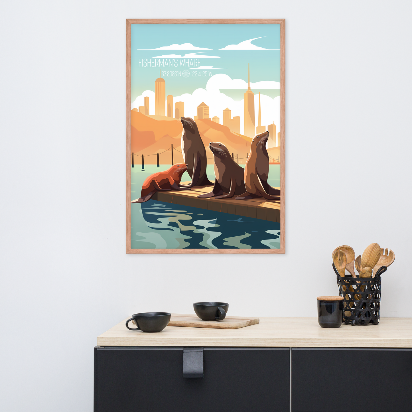 California - Fisherman's Wharf (Framed poster)