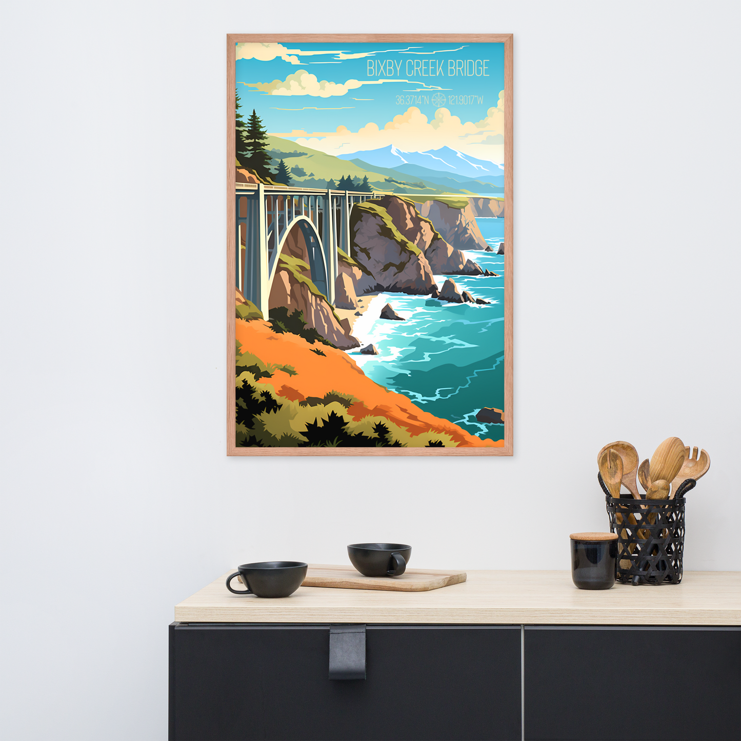 California - Bixby Creek Bridge (Framed poster)