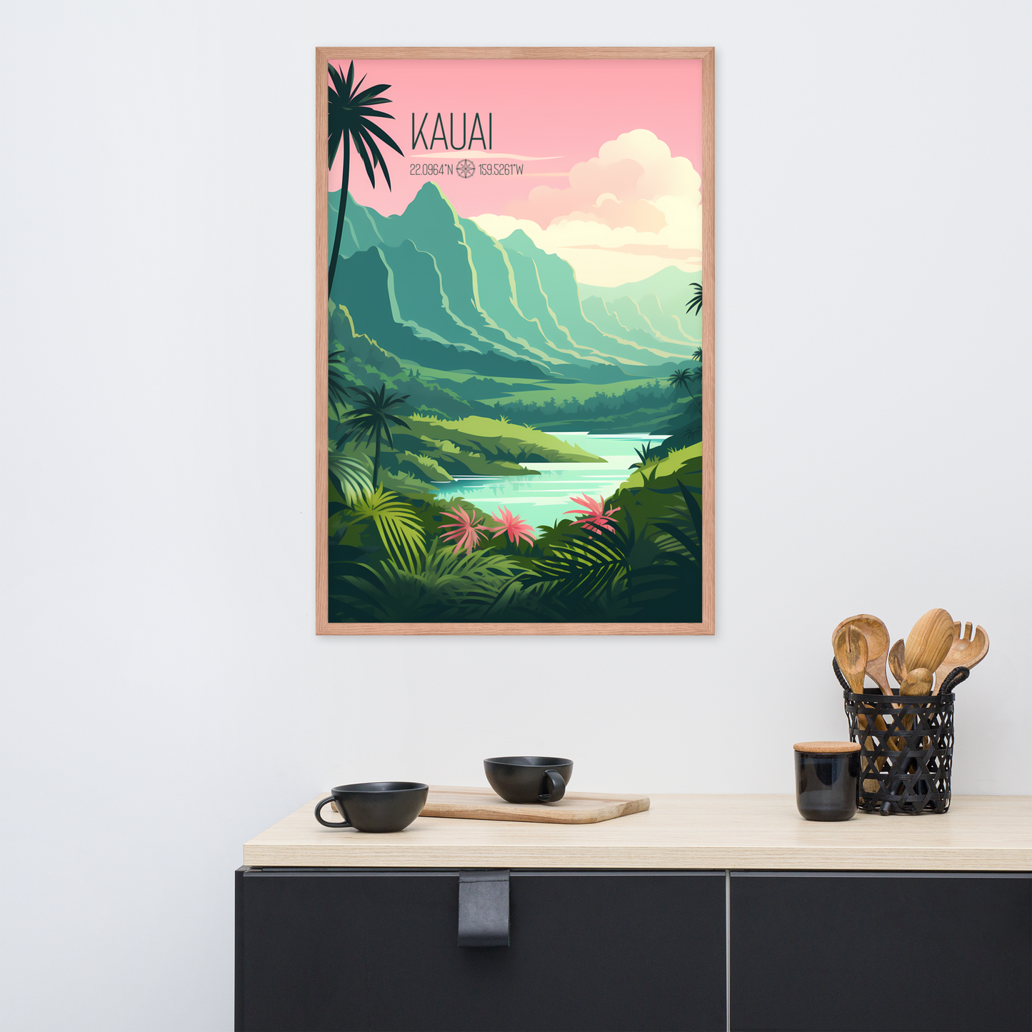 Hawaii - Kauai (Framed poster)