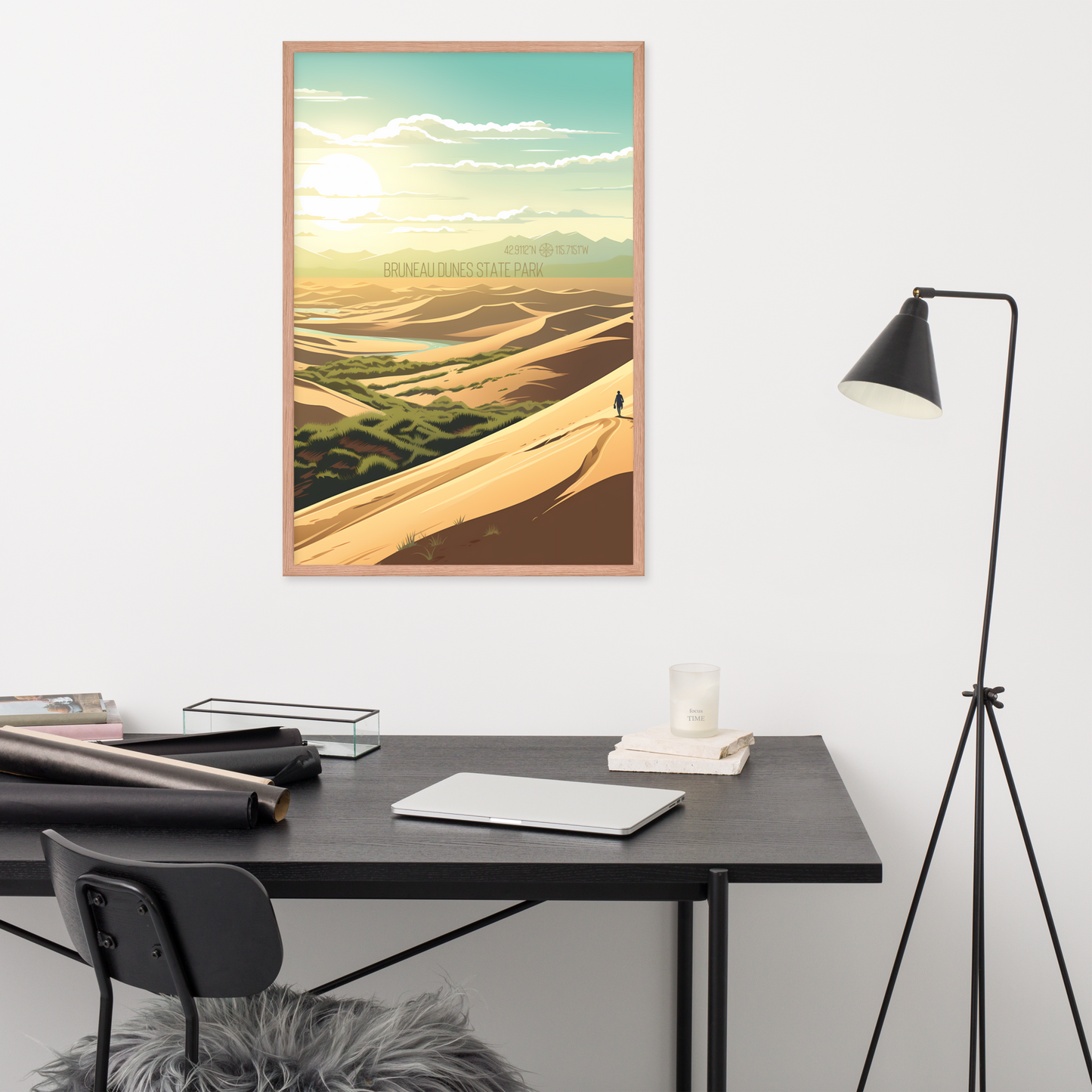 Idaho - Bruneau Dunes State Park (Framed poster)