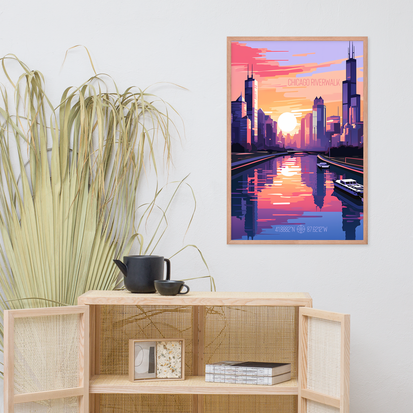 Illinois - Chicago Riverwalk (Framed poster)