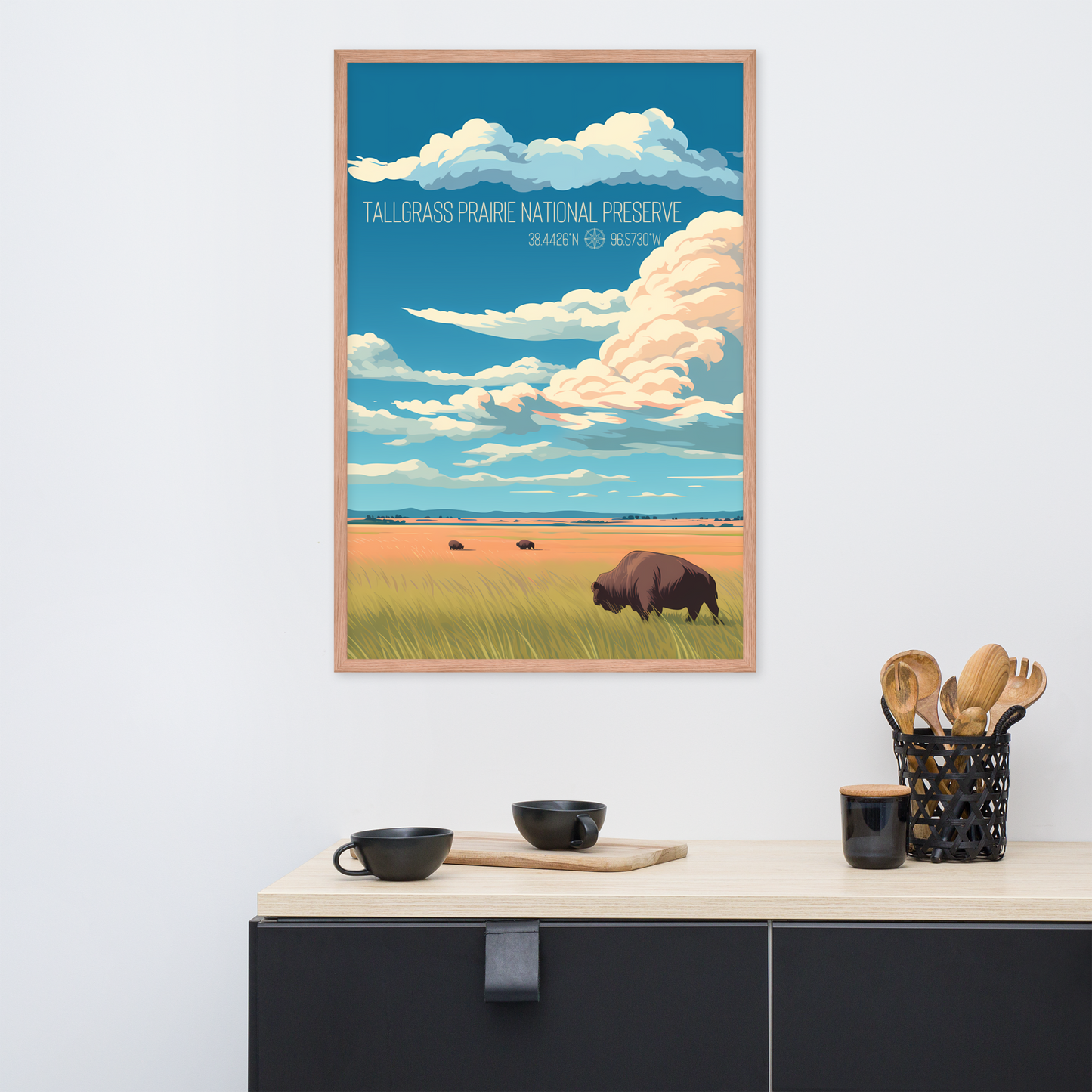 Kansas - Tallgrass Prairie National Preserve (Framed poster)