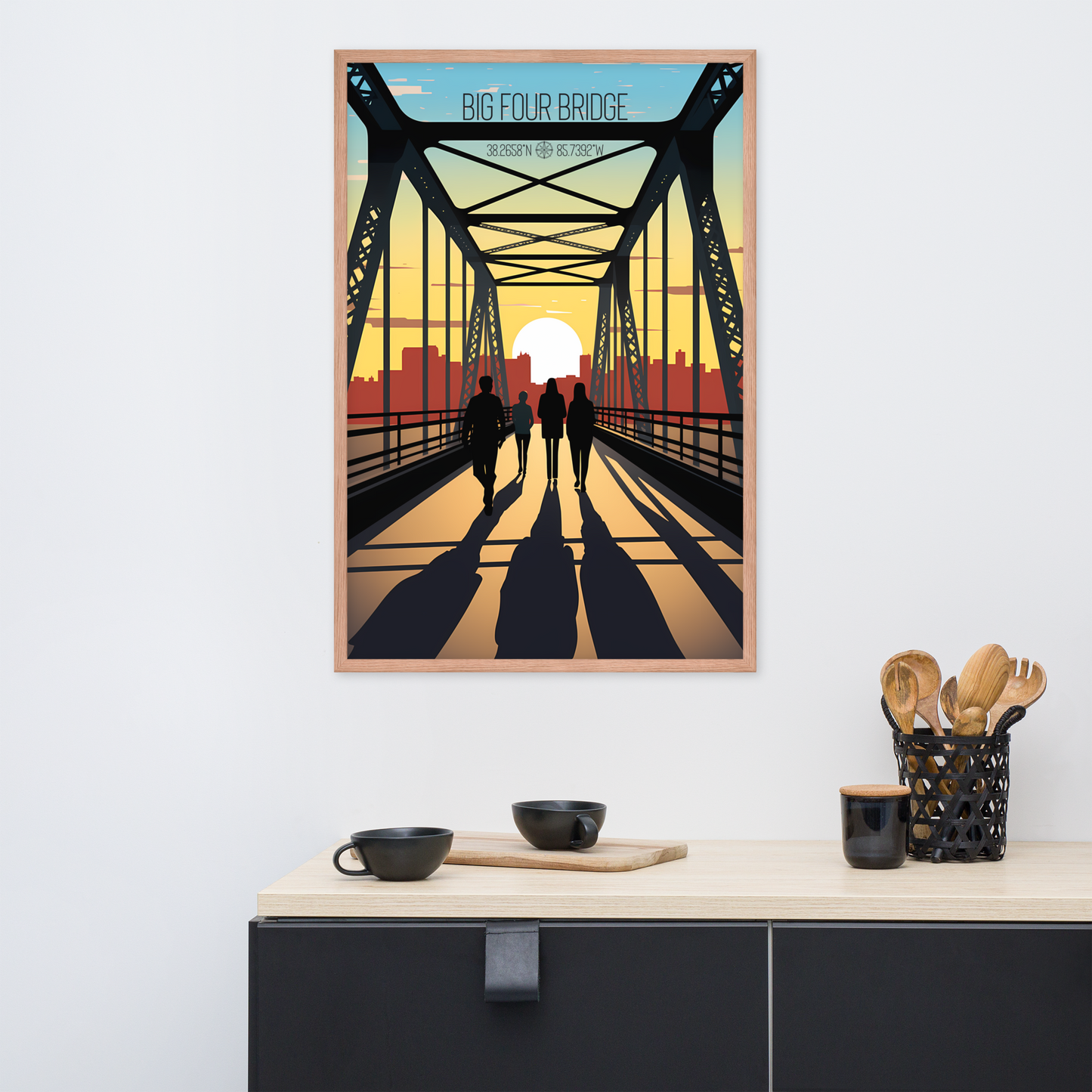 Kentucky - Big Four Bridge (Framed poster)