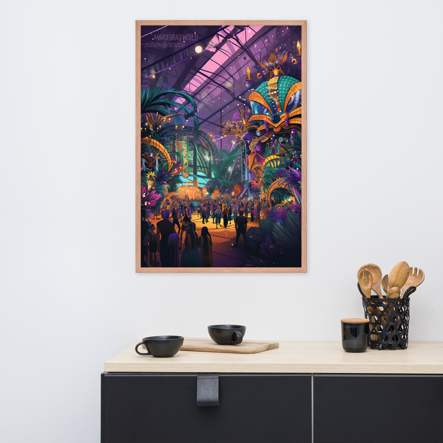 Louisiana - Mardi Gras World (Framed poster)