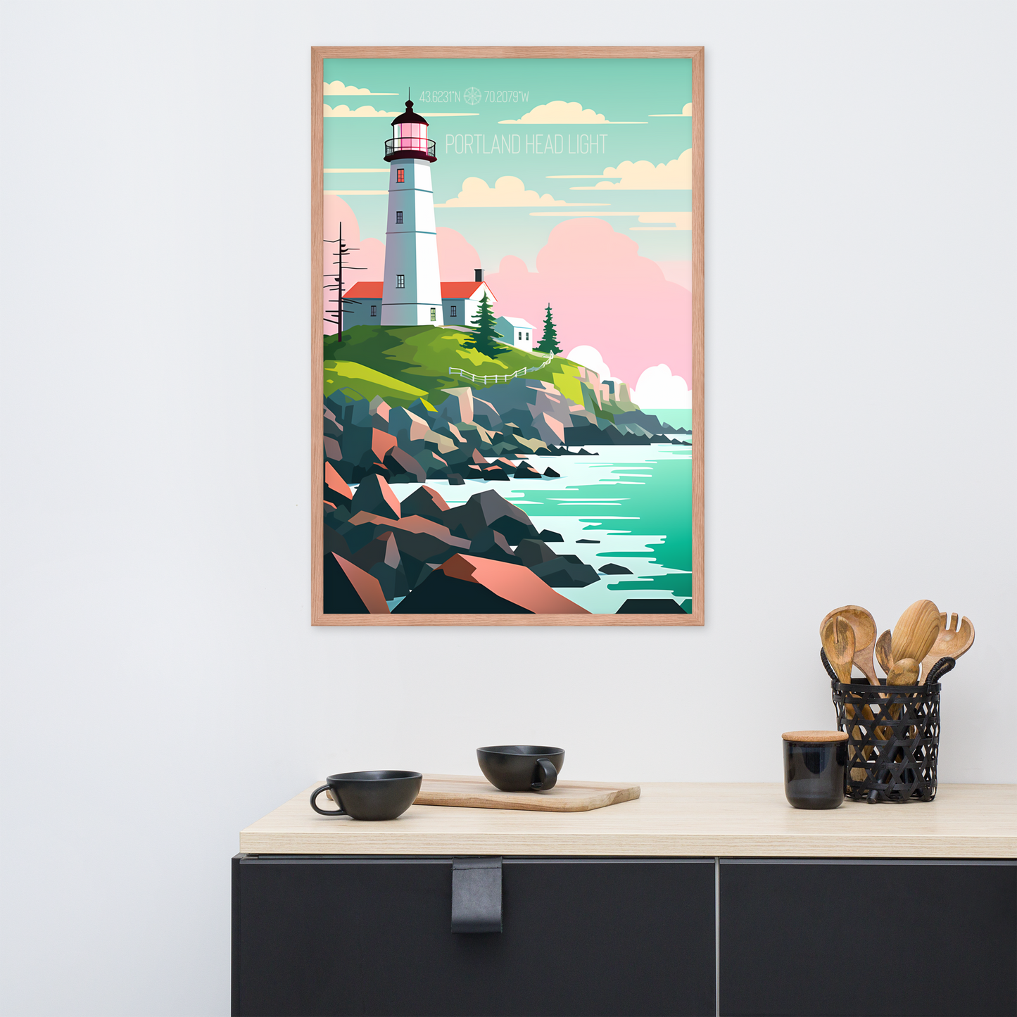 Maine - Portland Head Light (Framed poster)