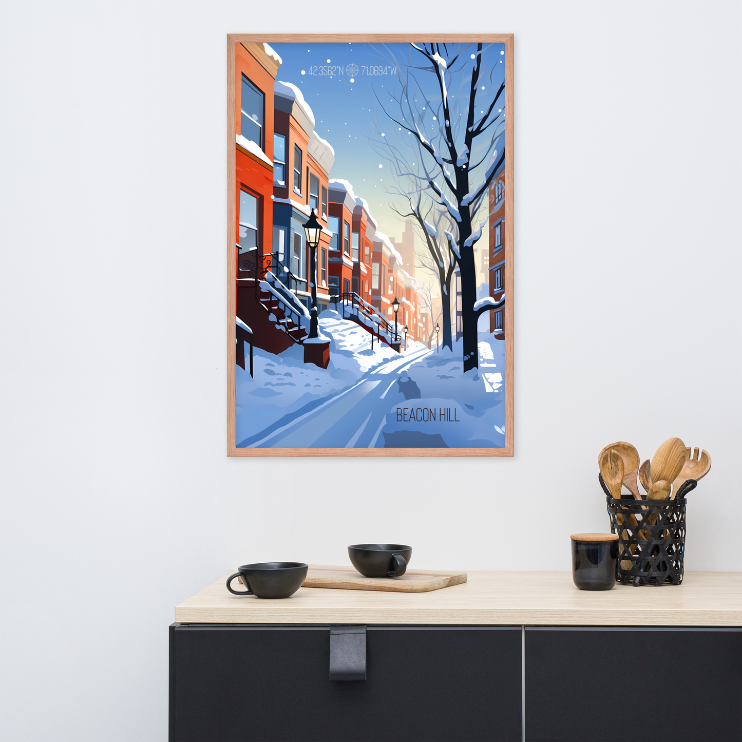 Massachusetts - Beacon Hill (Framed poster)