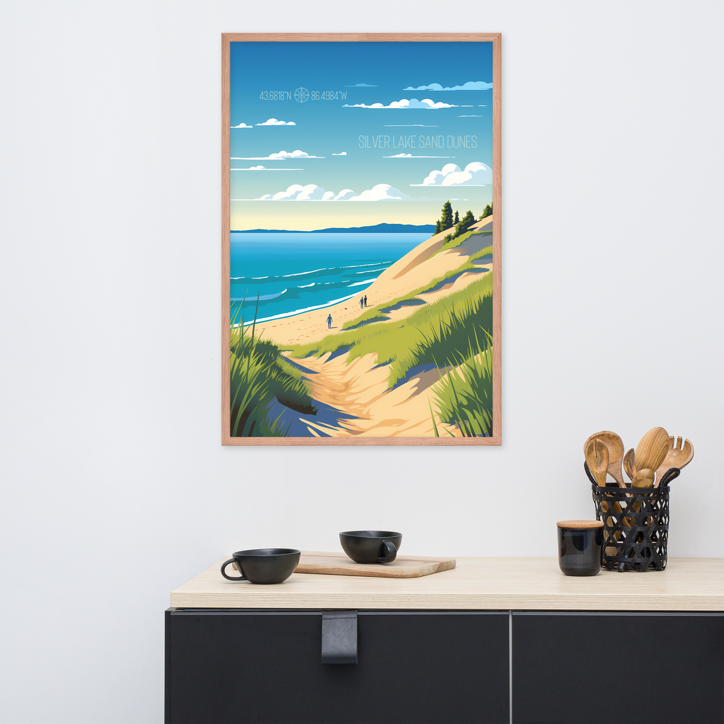 Michigan - Silver Lake Sand Dunes (Framed poster)