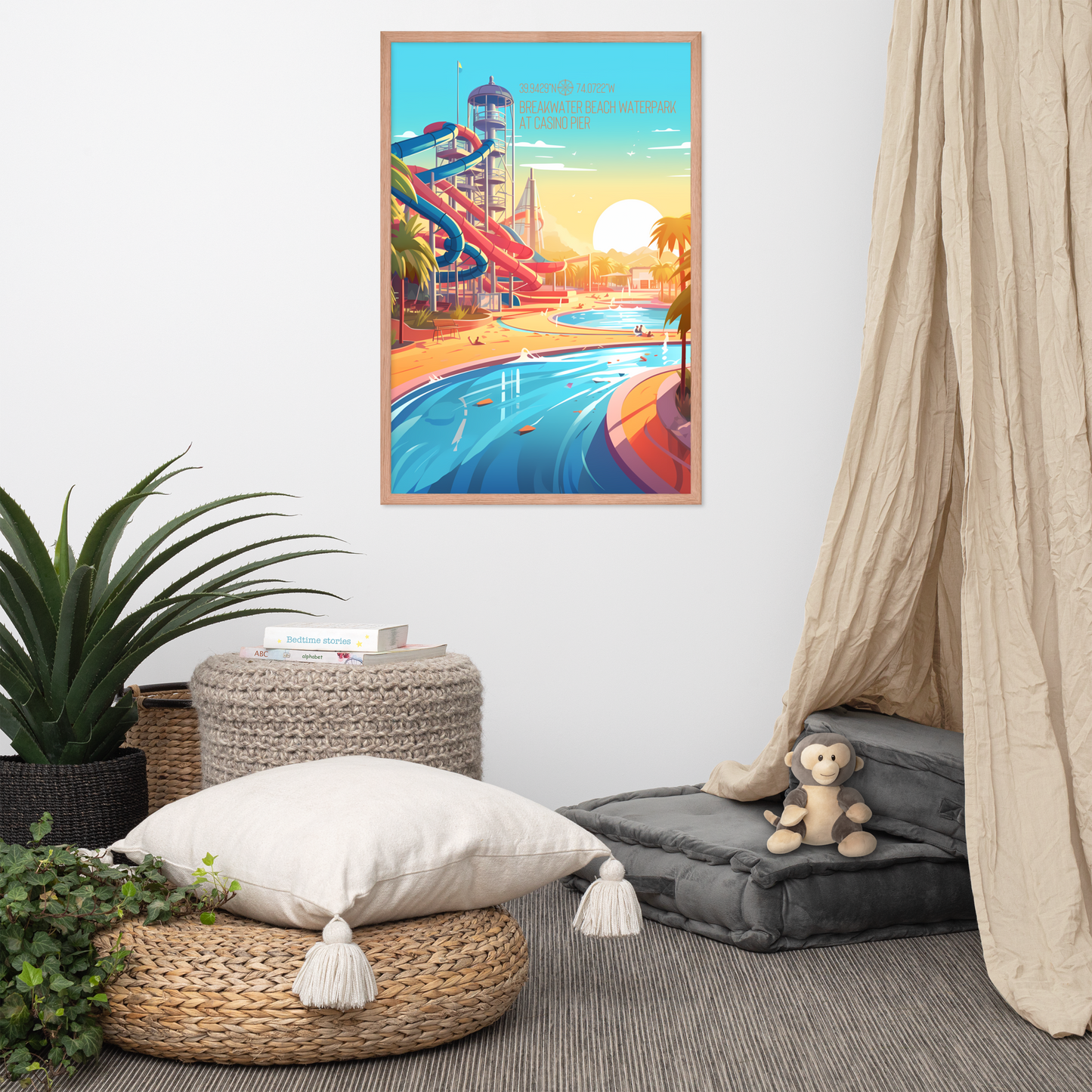 New Jersey - Breakwater Beach Water Park (Framed poster)