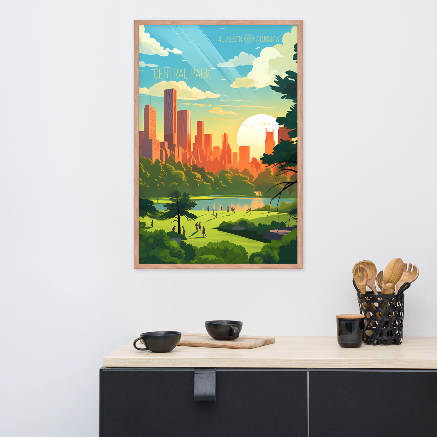 New York - Central Park Summer (Framed poster)