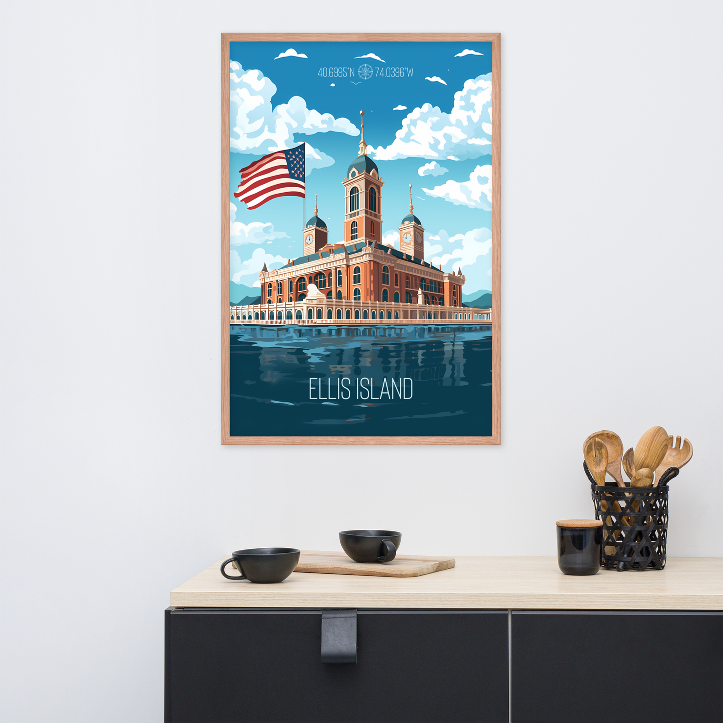 New York - Ellis Island (Framed poster)