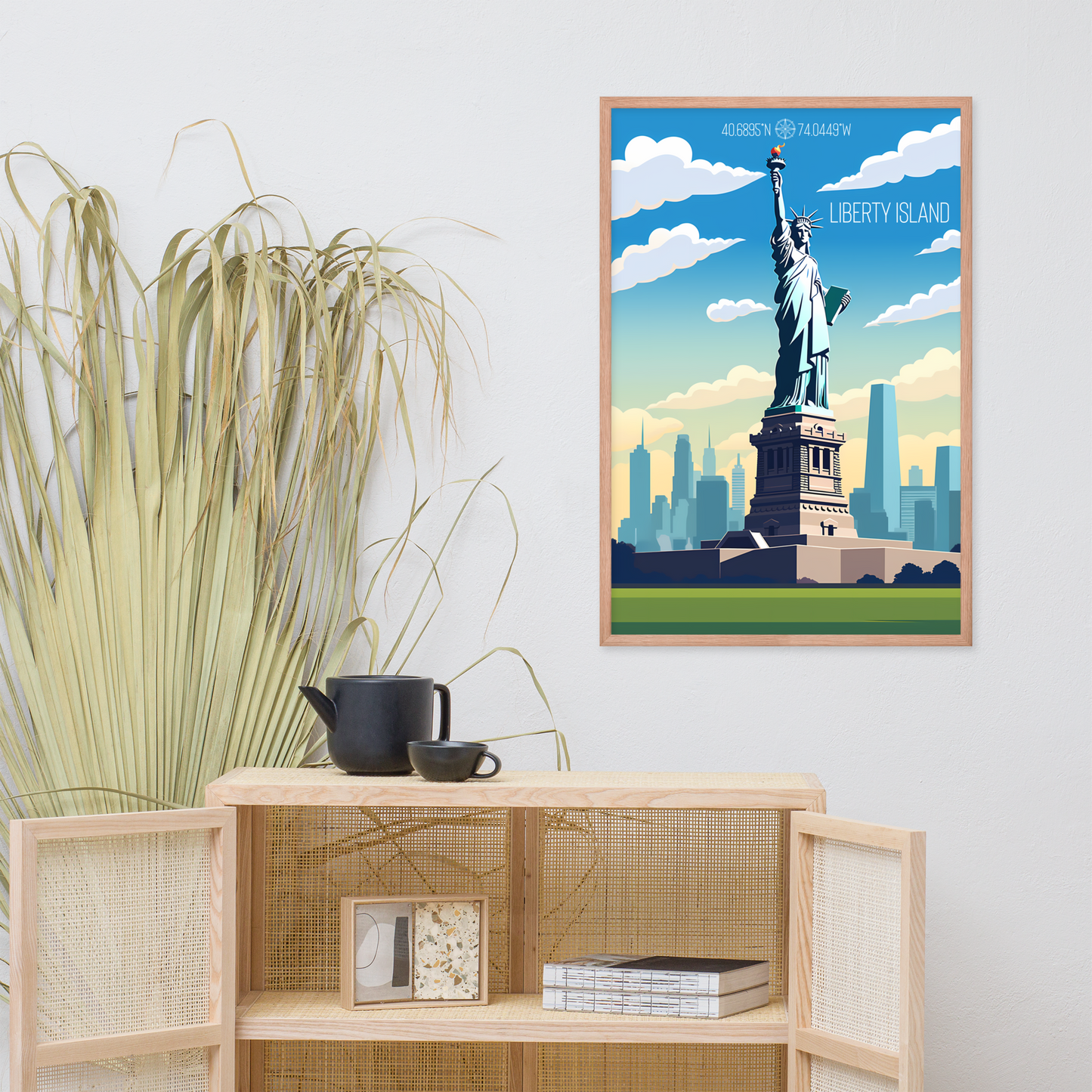 New York - Liberty Island (Framed poster)