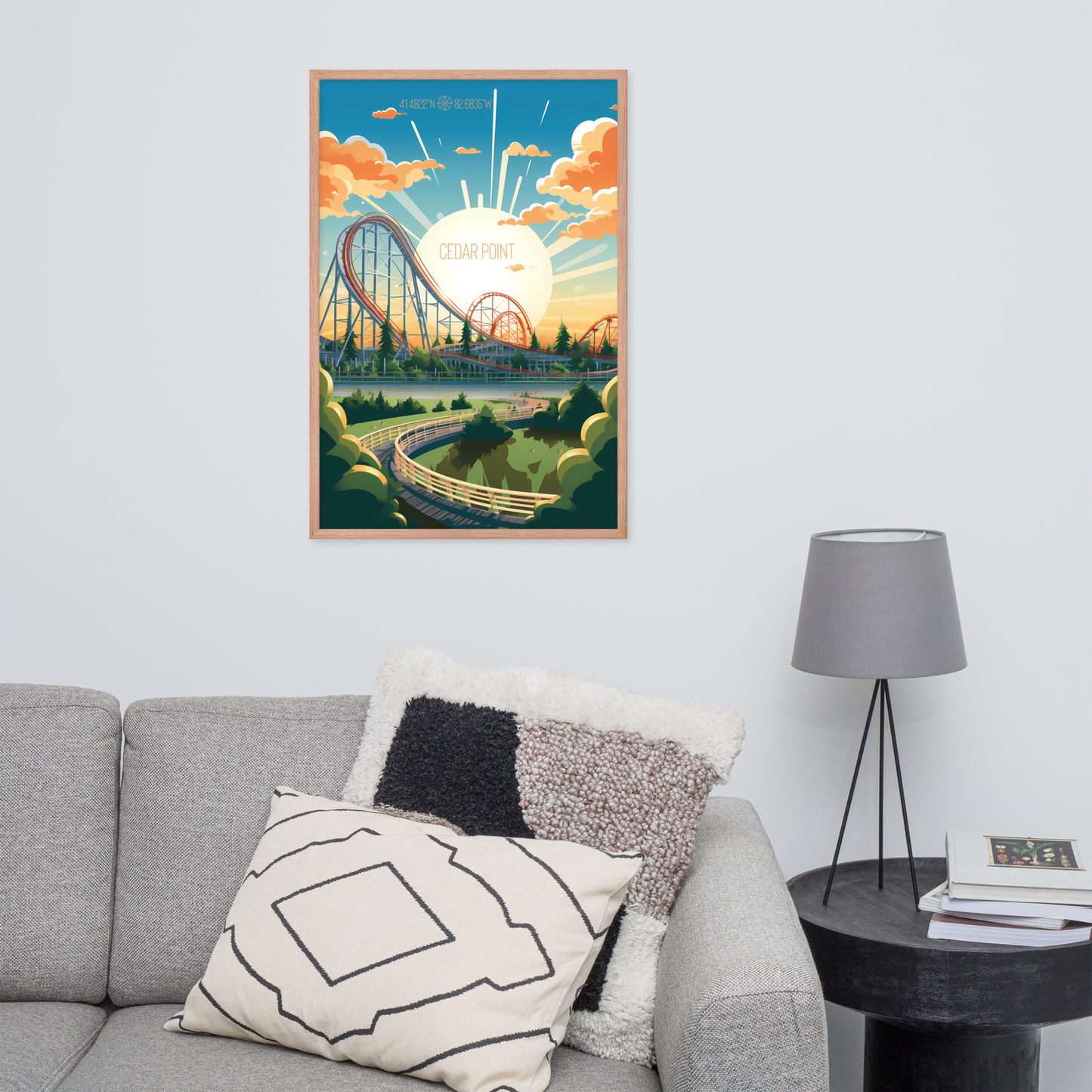 Ohio - Cedar Point Amusement Park (Framed poster)