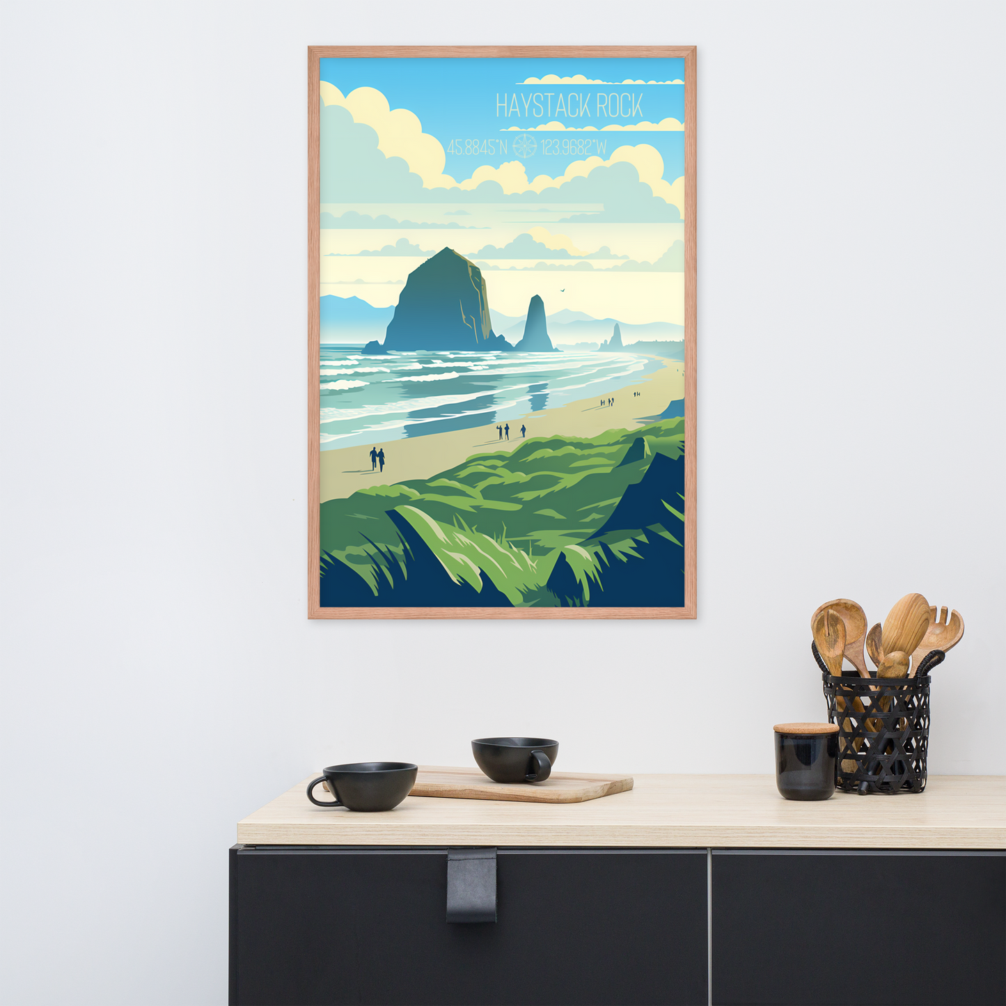 Oregon - Haystack Rock (Framed poster)