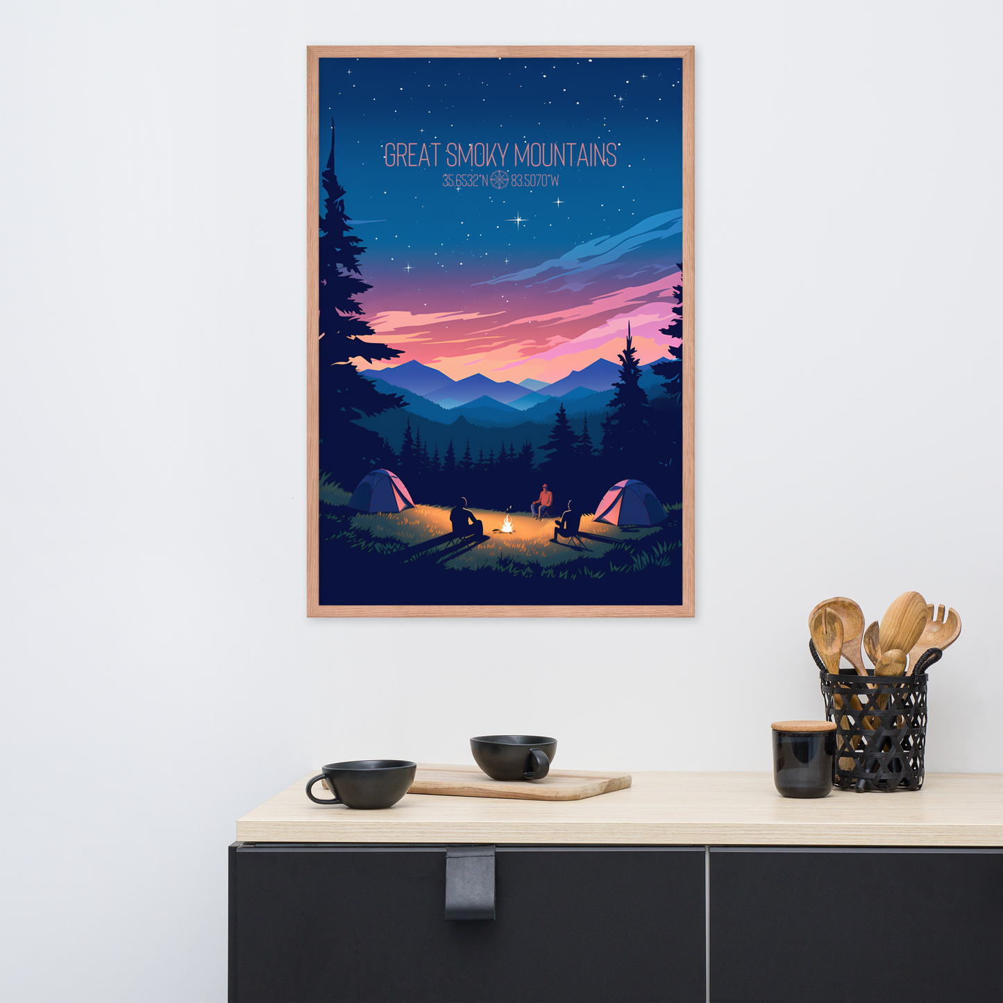 Tennessee - Great Smoky Mountains National Park (Framed poster)