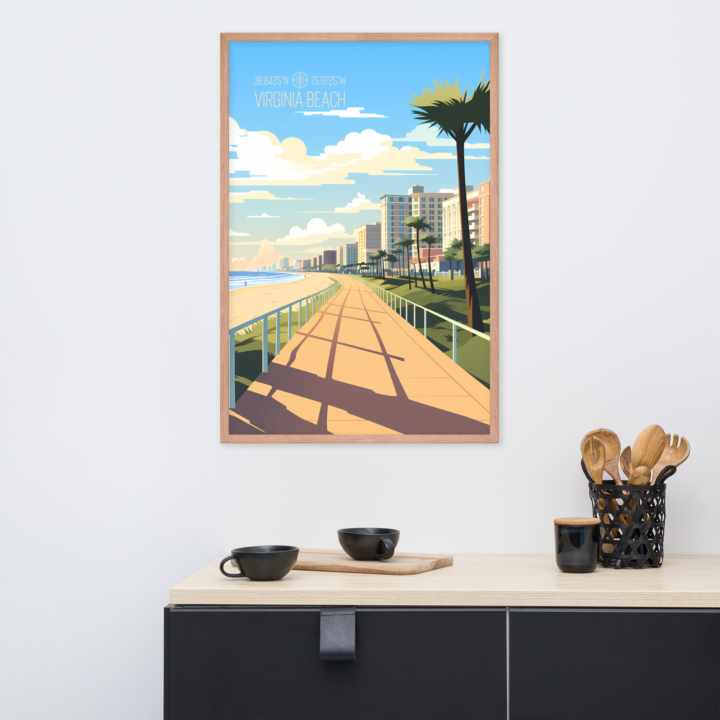 Virginia - Virginia Beach (Framed poster)