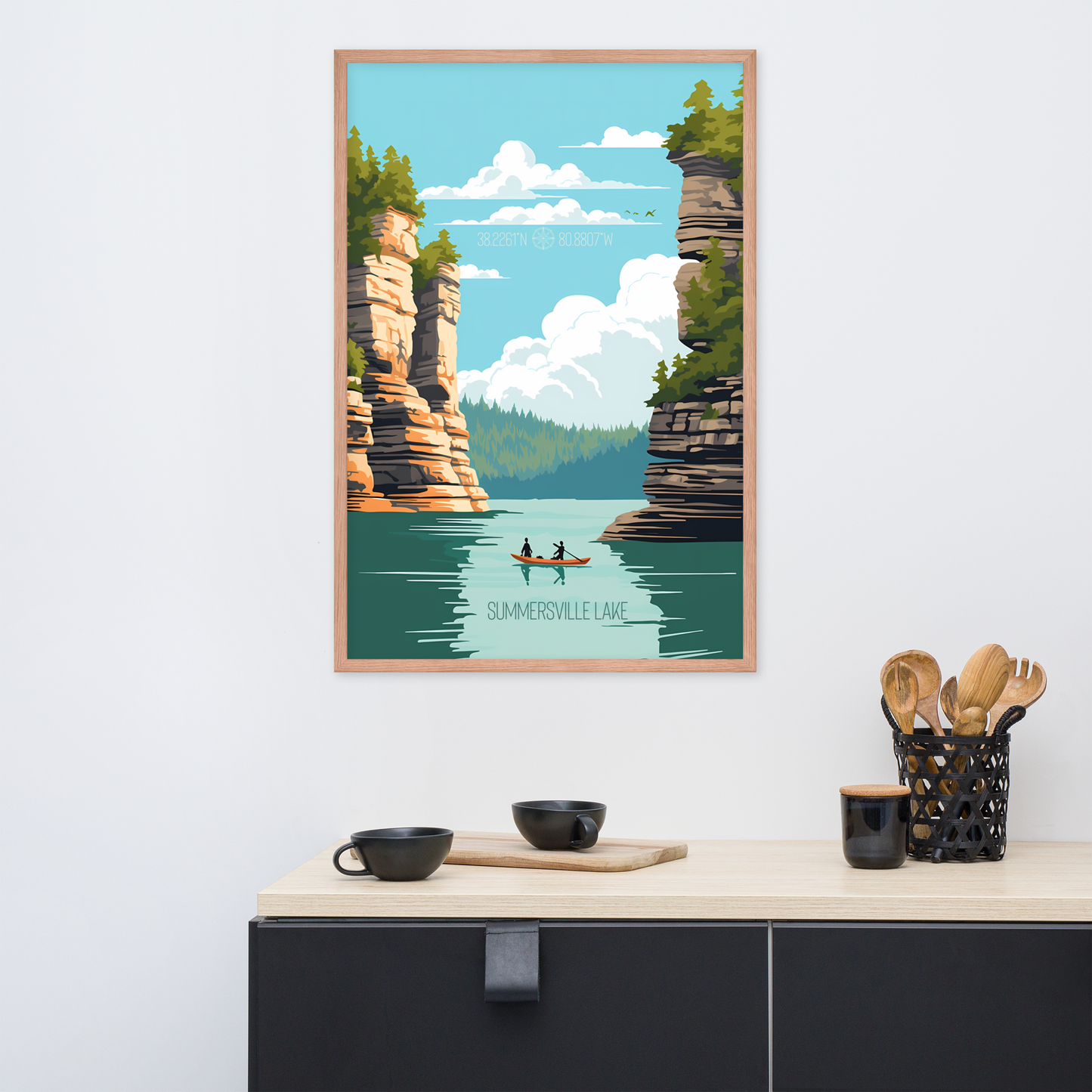 West Virginia - Summersville Lake (Framed poster)