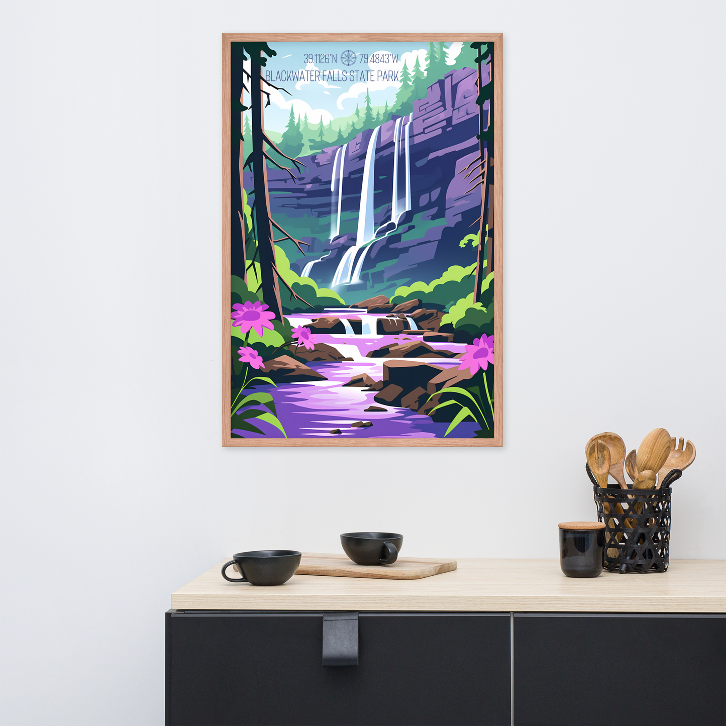 West Virginia - Blackwater Falls State Park (Framed poster)