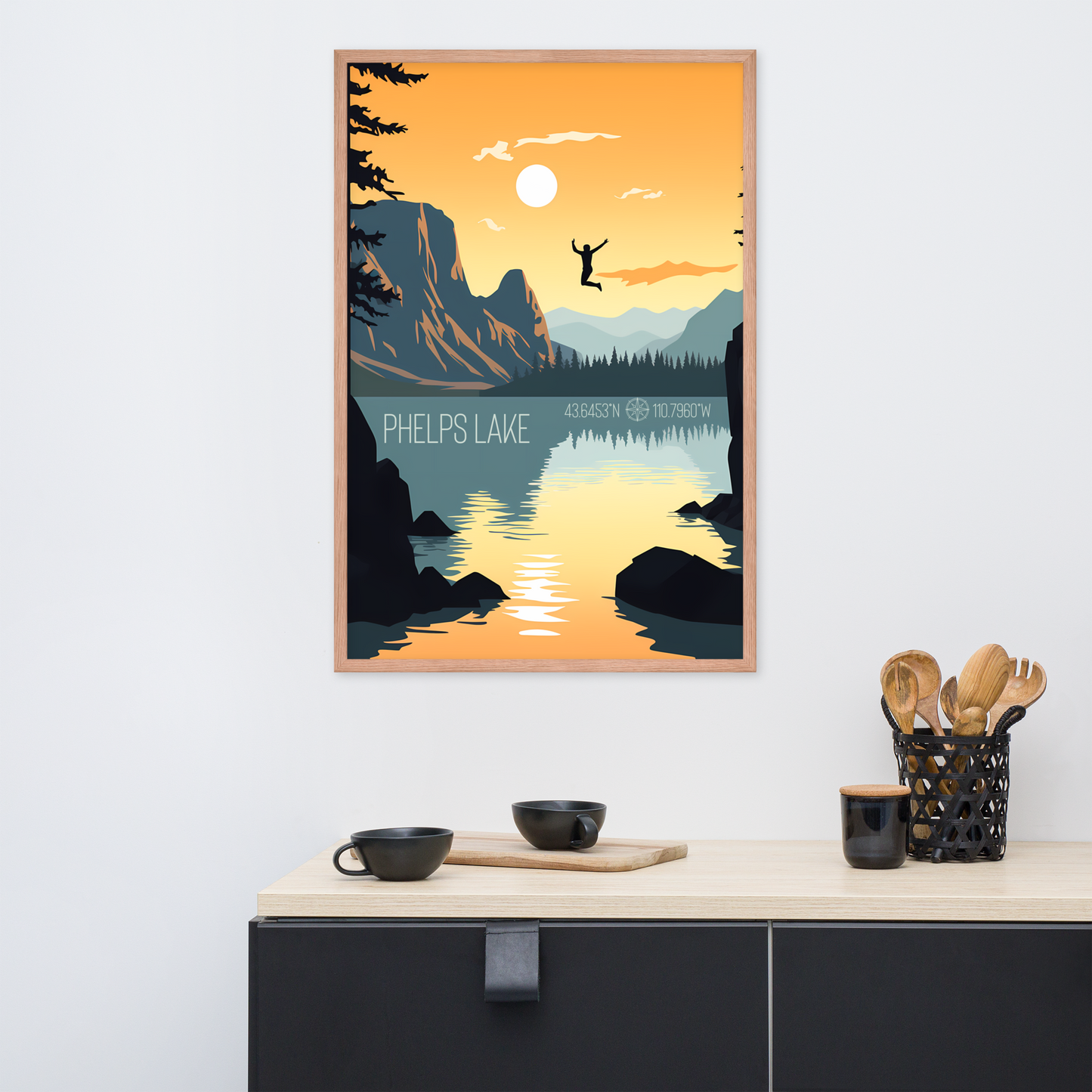 Wyoming - Phelps Lake (Framed poster)