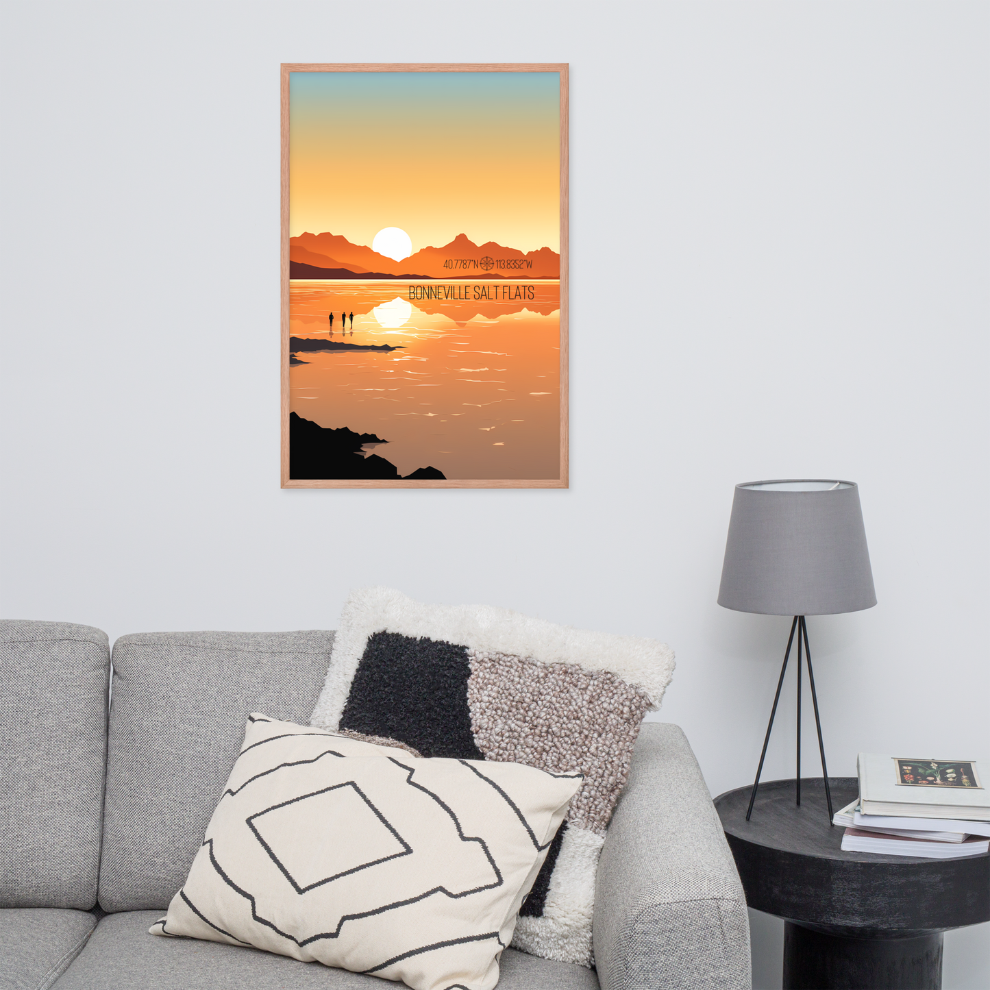 Utah - Bonneville Salt Flats (Framed poster)