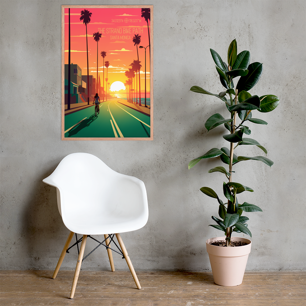 California - The Strand Bike Path - Santa Monica (Framed poster)