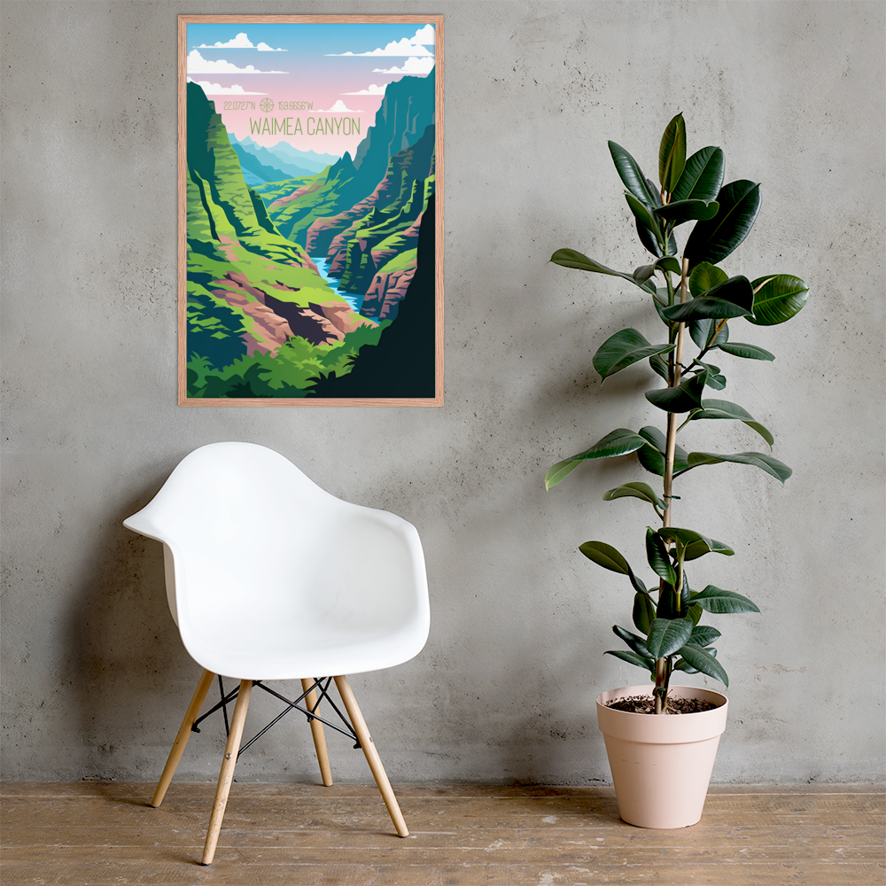 Hawaii - Waimea Canyon (Framed poster)