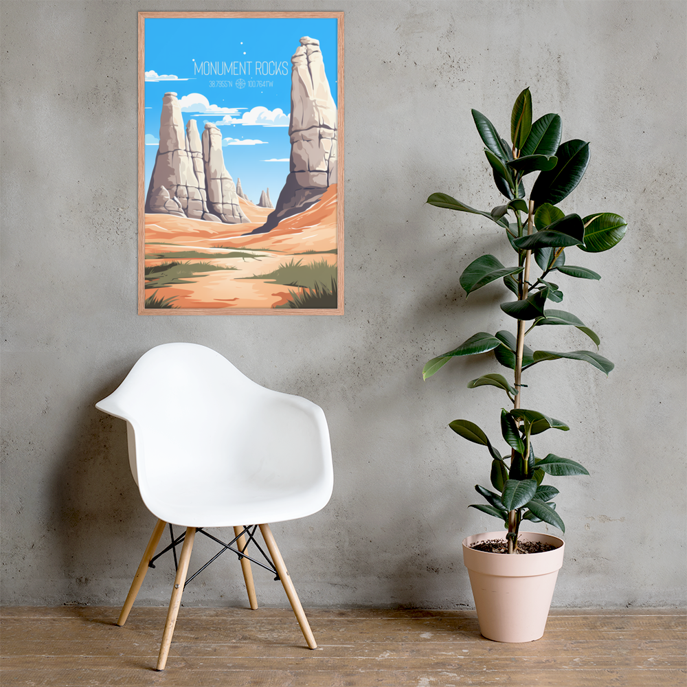 Kansas - Monument Rocks (Framed poster)