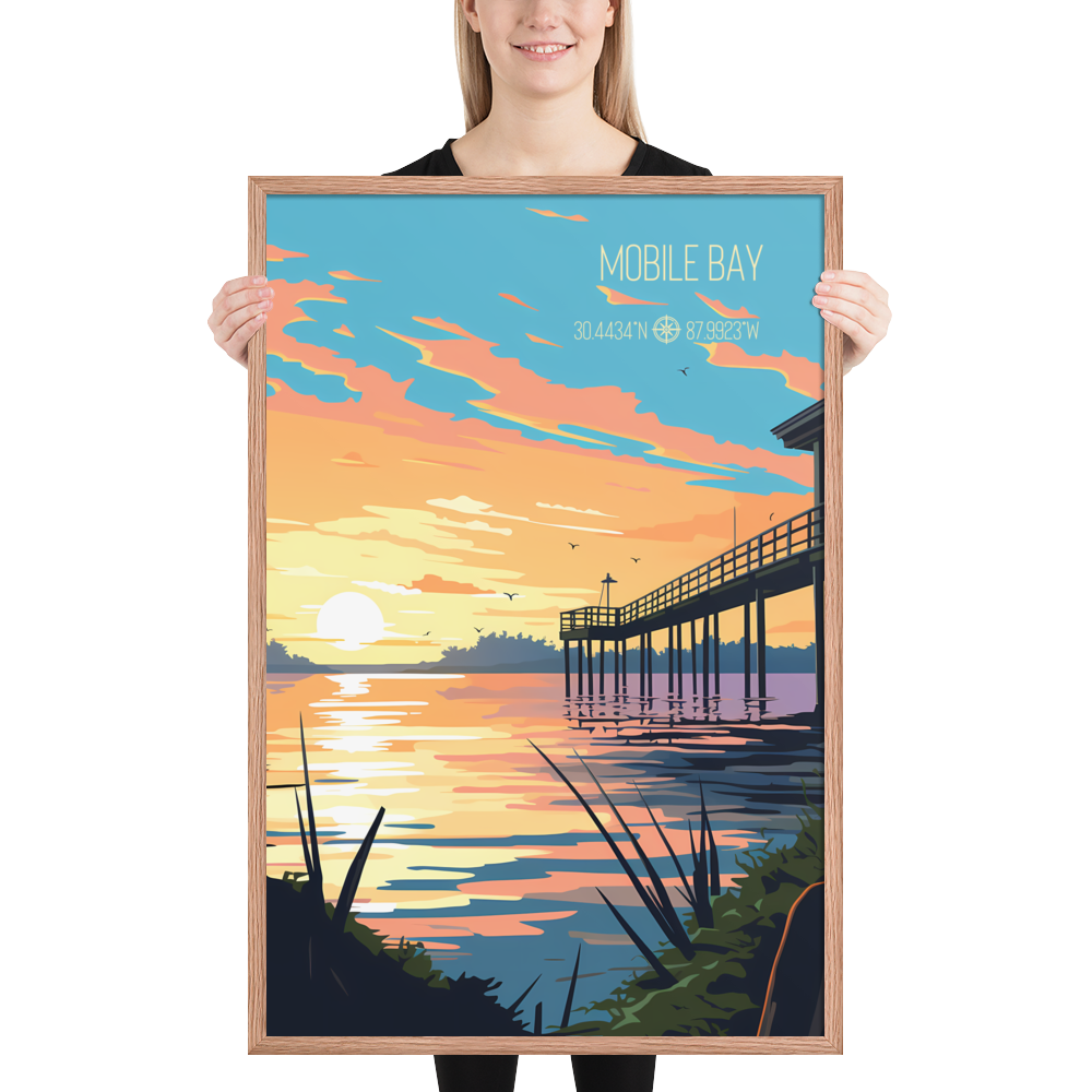 Alabama - Mobile Bay (Framed Poster)