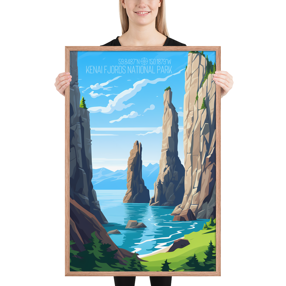 Alaska - Kenai Fjords National Park (Framed poster)