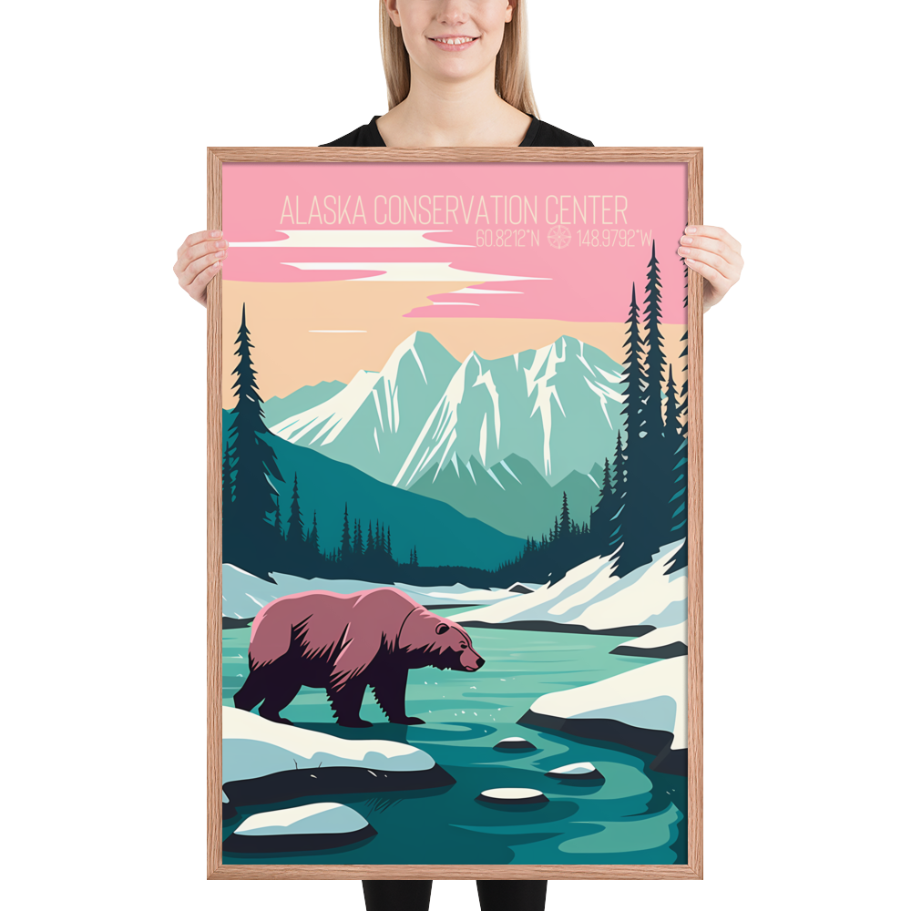 Alaska - Alaska Conservation Center - Bear (Framed poster)