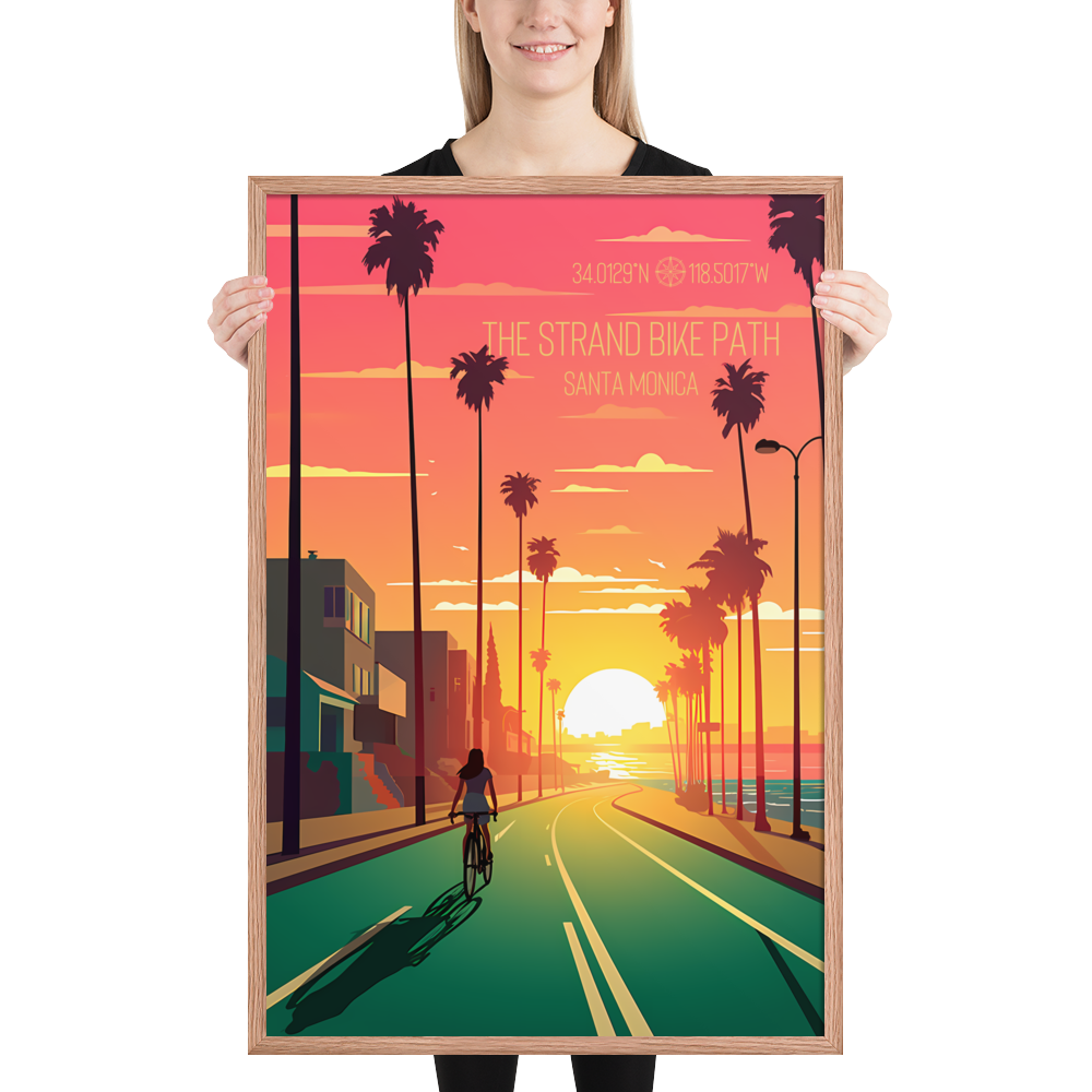 California - The Strand Bike Path - Santa Monica (Framed poster)