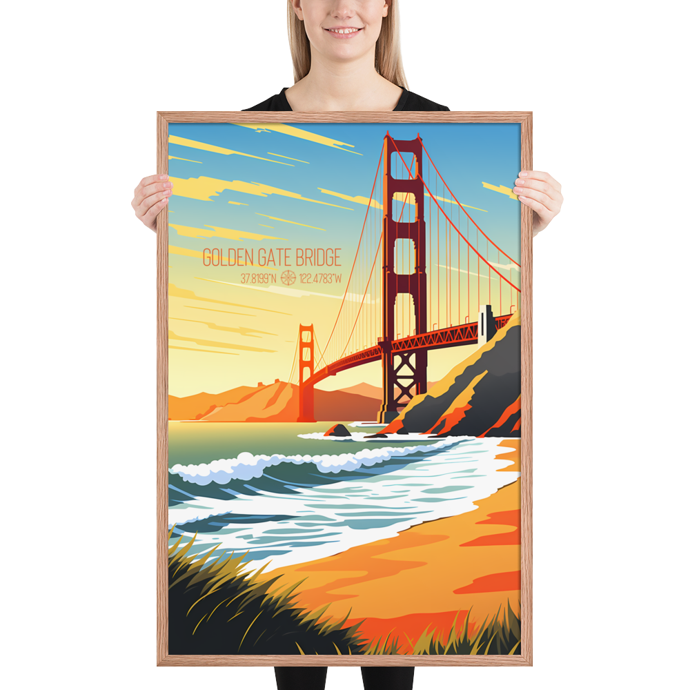 California - Golden Gate Bridge (Framed poster)