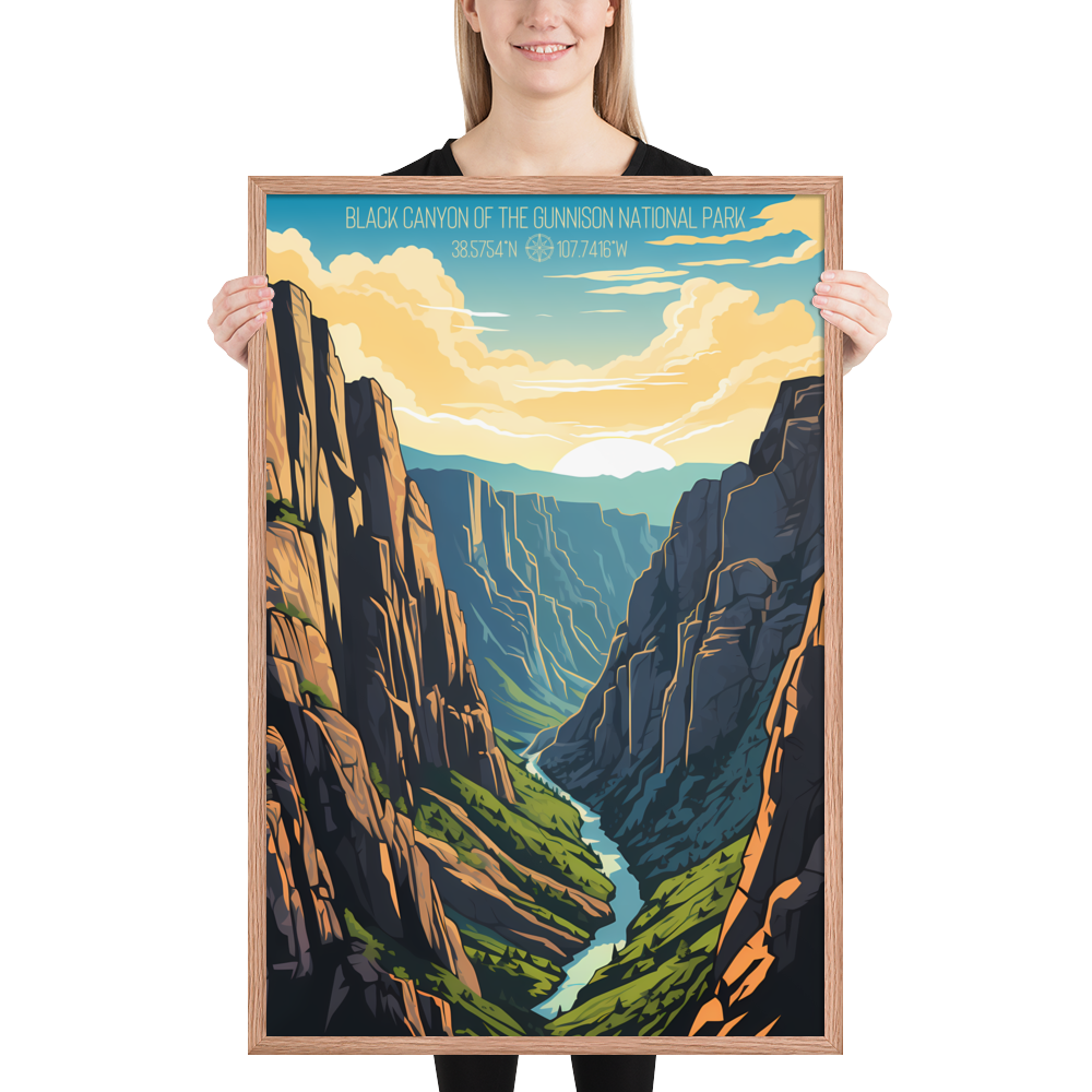 Colorado - Black Canyon of the Gunnison National Park (Framed poster)