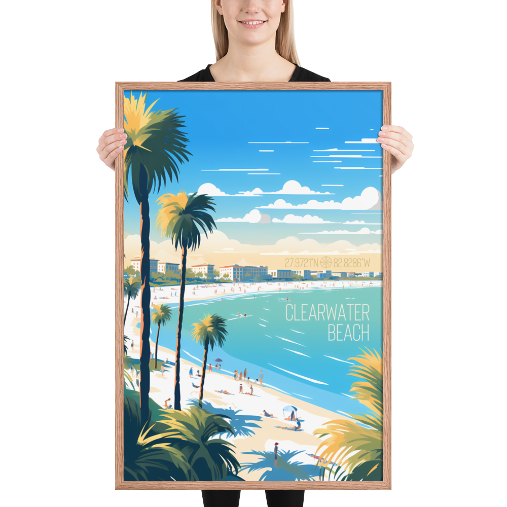 Florida - Clearwater Beach (Framed poster)