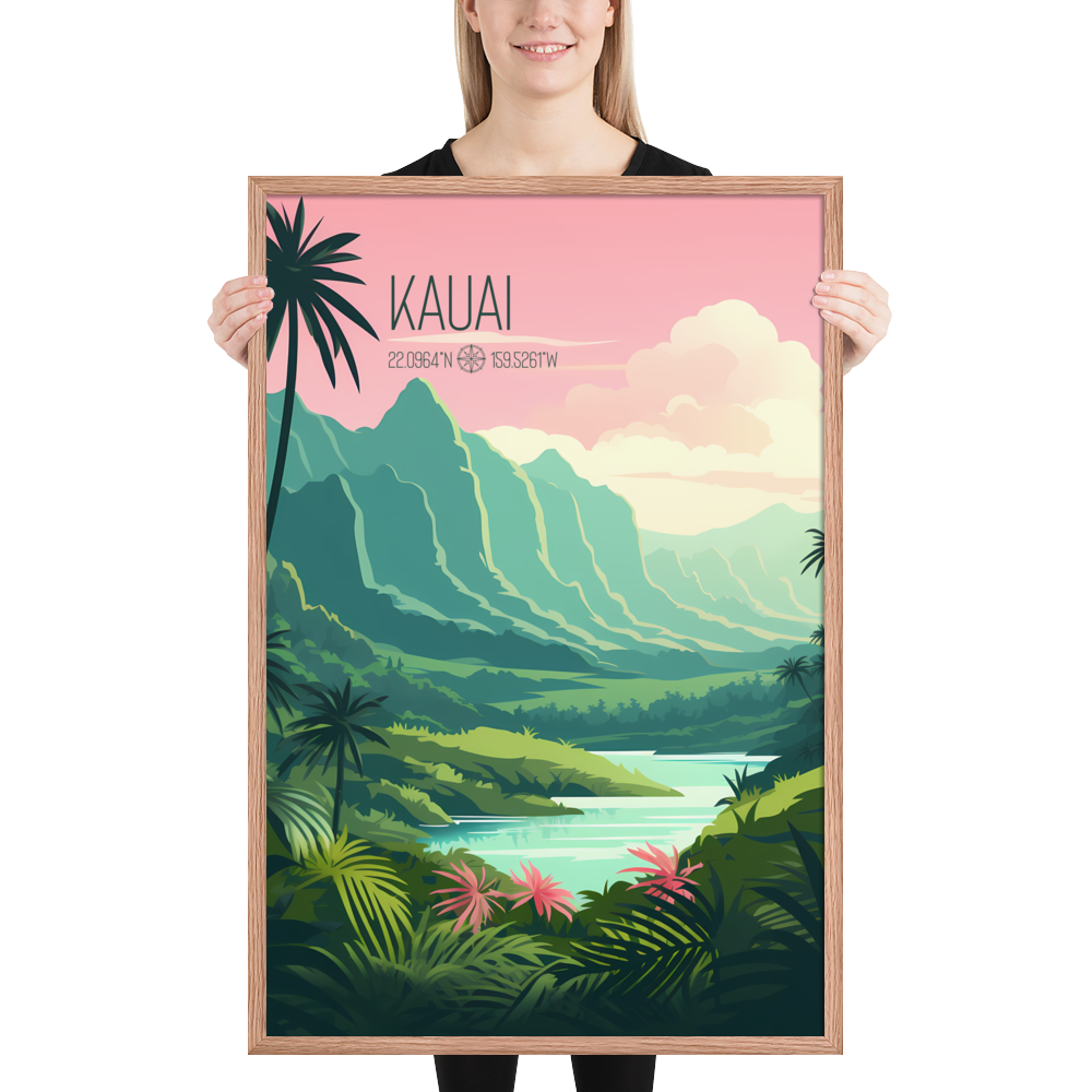 Hawaii - Kauai (Framed poster)