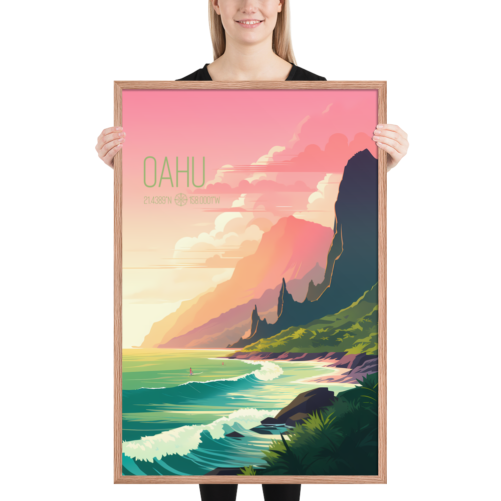 Hawaii - Oahu (Framed poster)