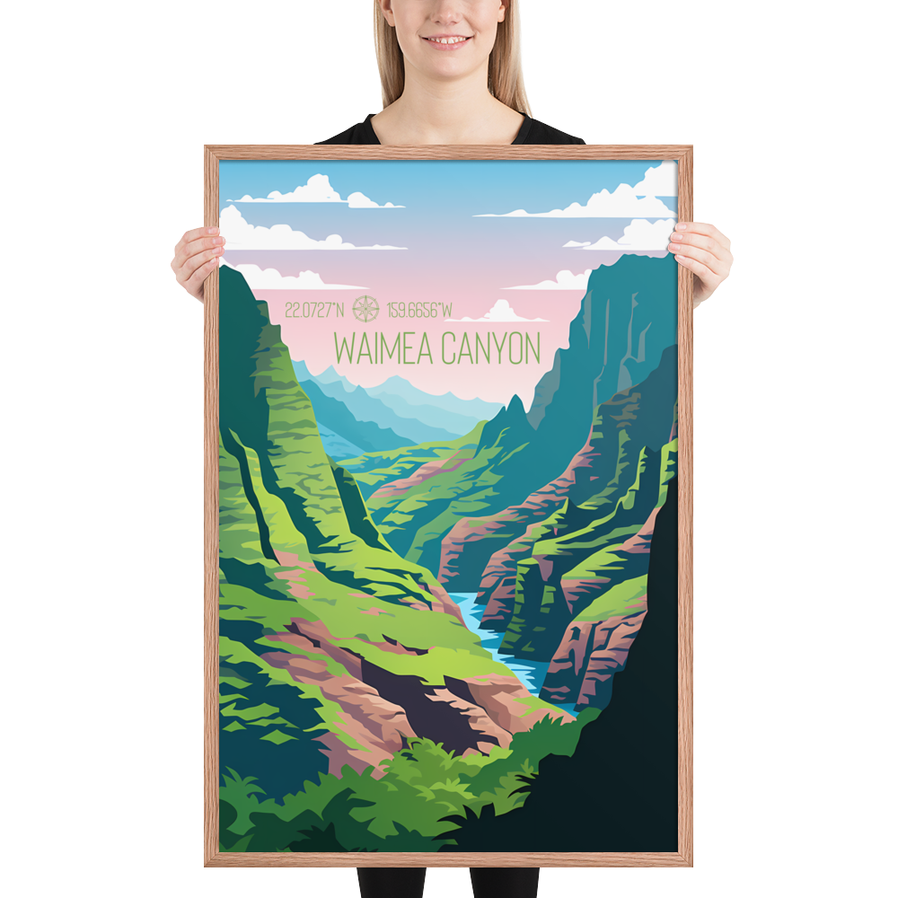 Hawaii - Waimea Canyon (Framed poster)