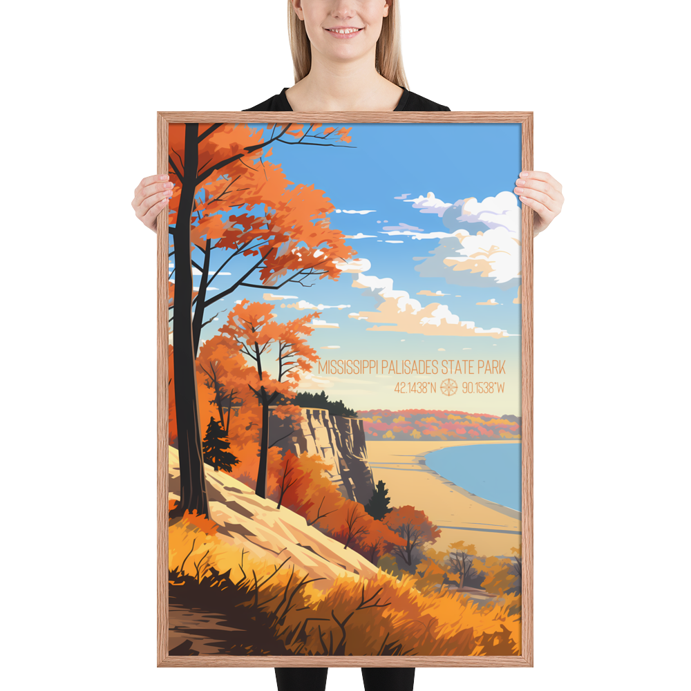 Illinois - Mississippi Palisades State Park (Framed poster)