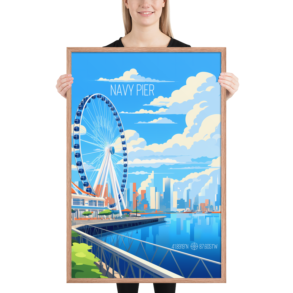 Illinois - Navy Pier (Framed poster)