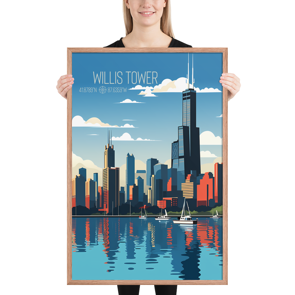 Illinois - Willis Tower (Framed poster)