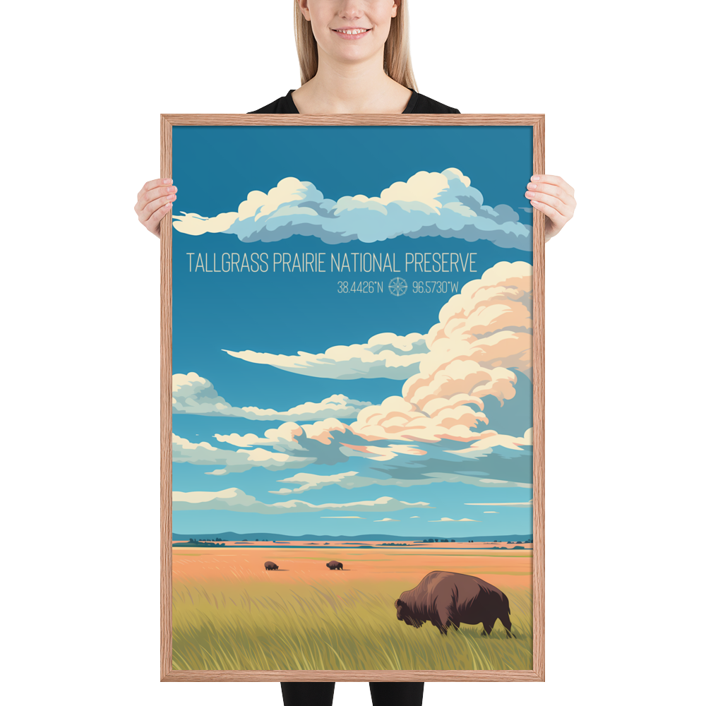 Kansas - Tallgrass Prairie National Preserve (Framed poster)