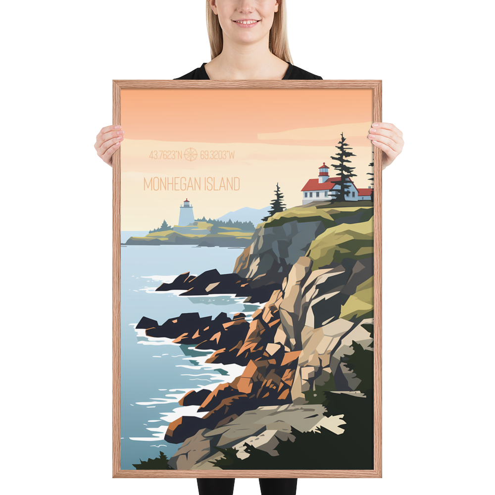 Maine - Monhegan Island (Framed poster)