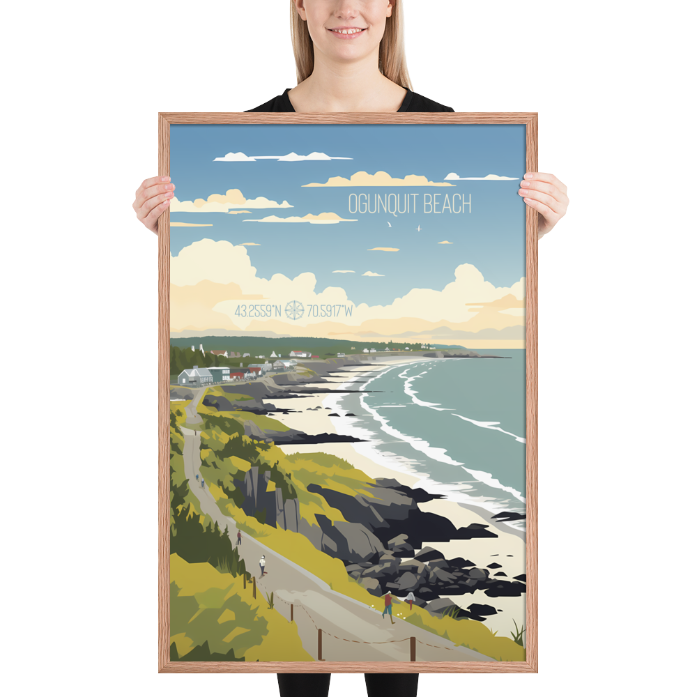 Maine - Ogunquit Beach (Framed poster)