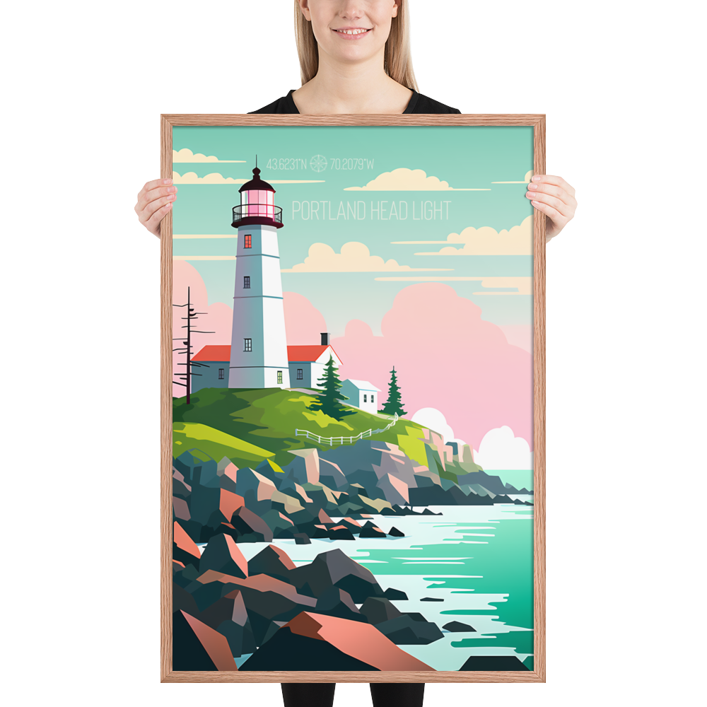 Maine - Portland Head Light (Framed poster)