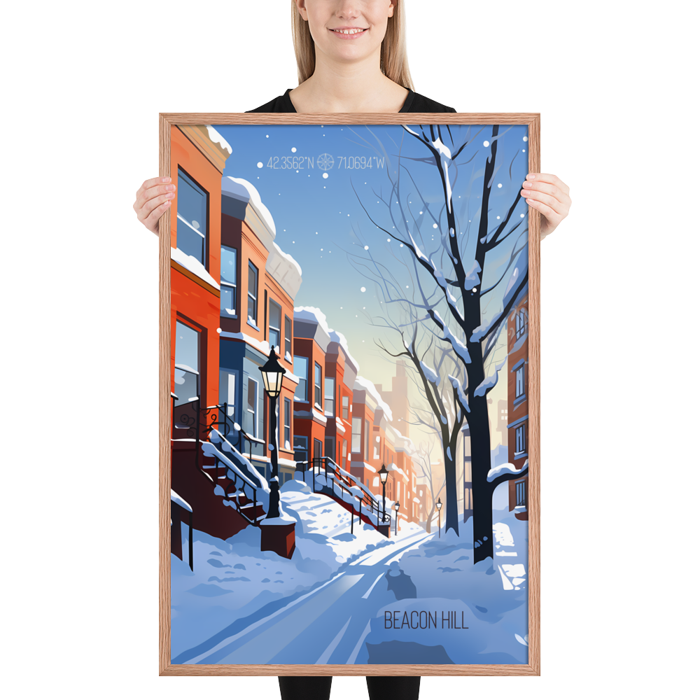 Massachusetts - Beacon Hill (Framed poster)