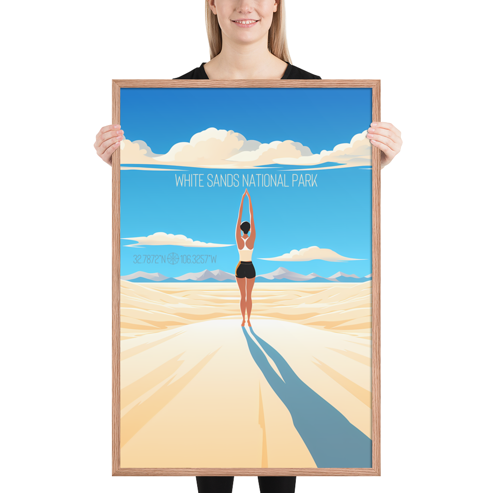 New Mexico - White Sands National Park (Framed poster)